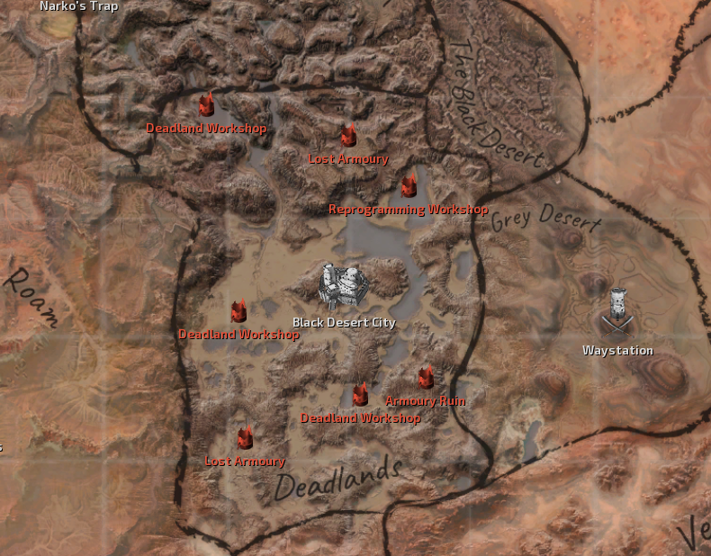 Deadlands Map Locations